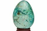 Polished Chrysocolla Egg - Peru #217320-1